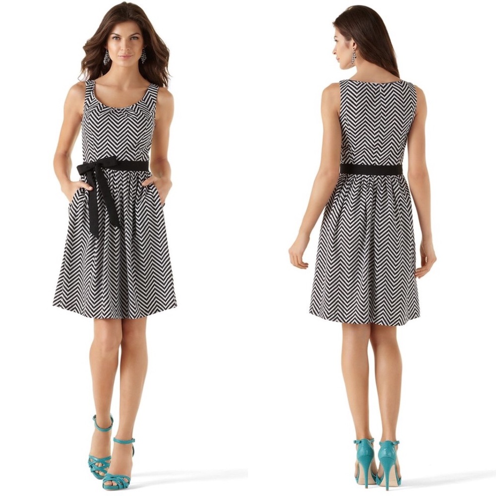 NWT White House Black Market Black and White Dress